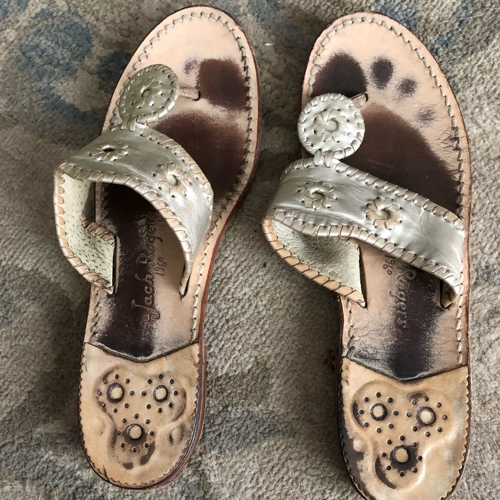 Jack Rogers platinum sandals